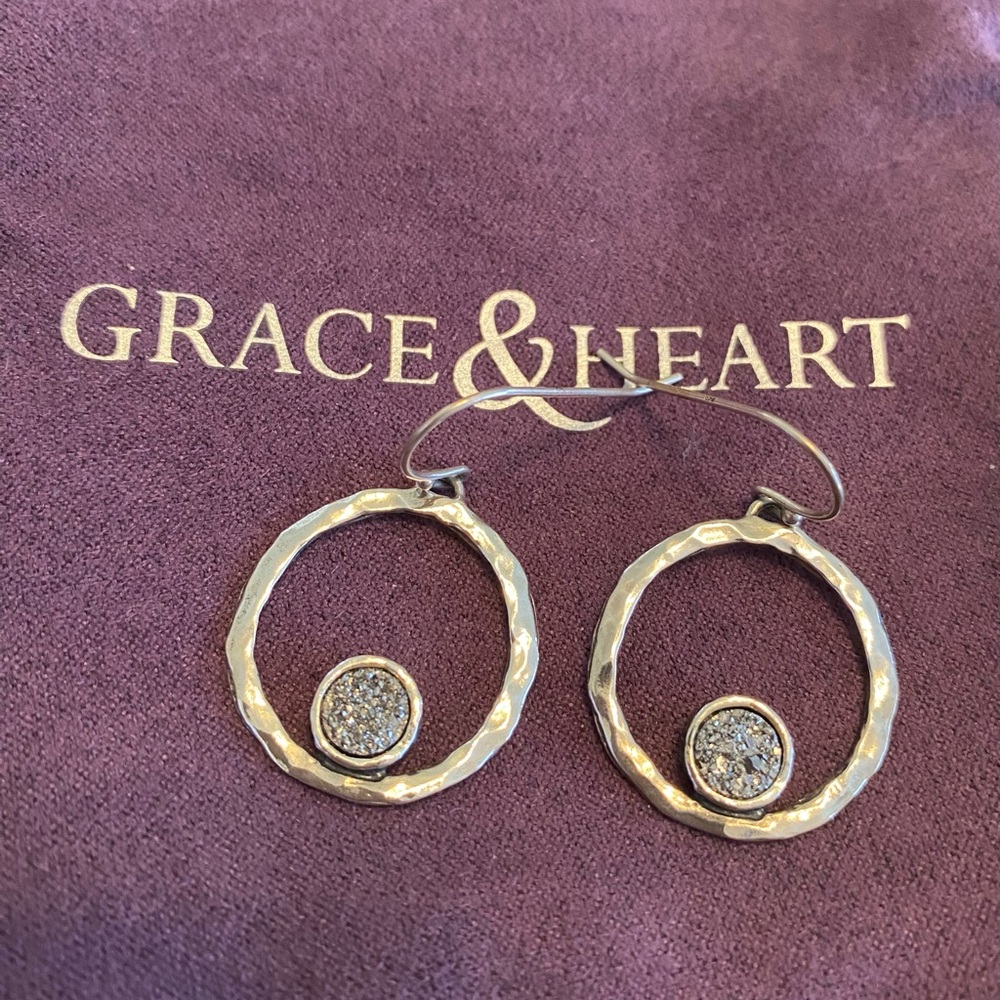 Gorgeous Grace & Heart Moondrop Earrings